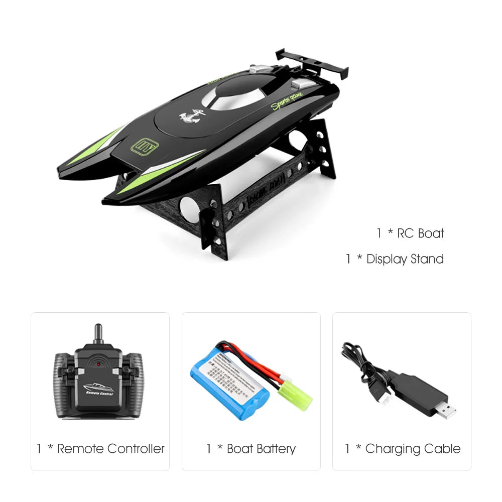 30Km/H Racing Boat 2.4G Radio Controlled Rc Boat High Speed Speedboat 20Mins 2Ch Dual Motor Waterproof Ship Boys Christmas Gift