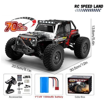 Voiture Télécommandée 4x4 1:16 Haute Vitesse 70 km/h – RC Car Tout-Terrain Drift Monster Truck avec LED, 7.4V Batterie Rechargeable, Modèles 50 km/h & 70 km/h jeu enfant et adulte