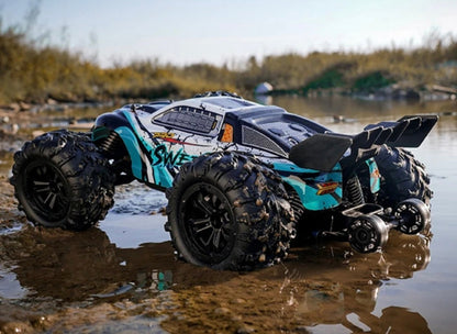 Voiture Télécommandée 4x4 1:16 Haute Vitesse 70 km/h – RC Car Tout-Terrain Drift Monster Truck avec LED, 7.4V Batterie Rechargeable, Modèles 50 km/h & 70 km/h jeu enfant et adulte