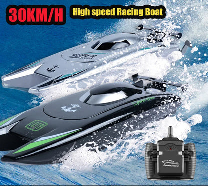 30Km/H Racing Boat 2.4G Radio Controlled Rc Boat High Speed Speedboat 20Mins 2Ch Dual Motor Waterproof Ship Boys Christmas Gift